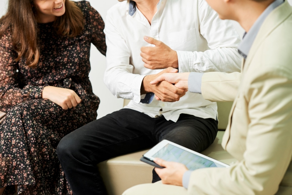 Couple at meeting for mediation